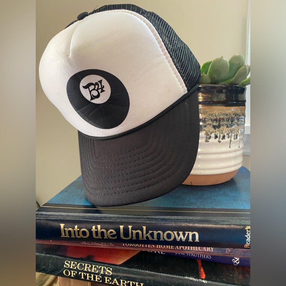 Vintage B4 8Ball Trucker Mesh Hat:Indi/Skater/Grunge/Biker/Moto/Western/Boho